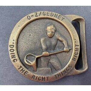 Vintage O-Z/Gedney Brass Belt Buckle Doing the Right Things Right
